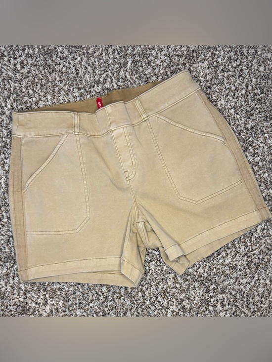 SPANX Pants - SPANX Twill Utility Shorts Beige High Rise Stretch Shaping Shorts Women’s